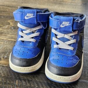 Nike, Court Borough Mid 2 (TD), Black/Game Royal, Toddler Boys' Size 8c